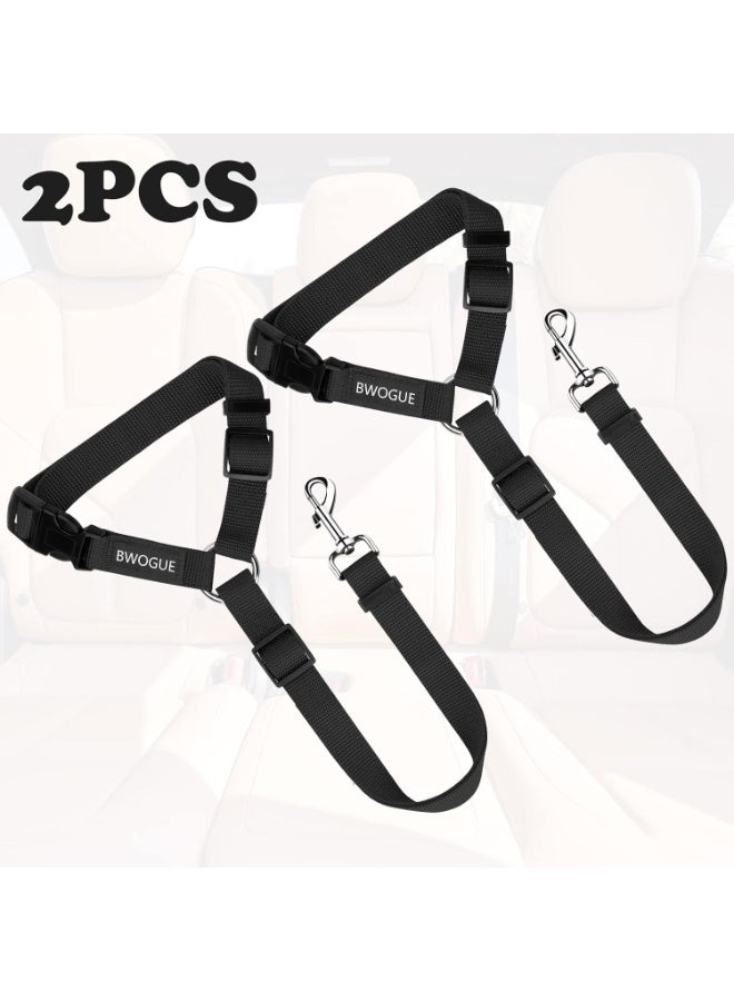 BWOGUE 2 Pack Dog Cat Safety Seat Belt Strap – Adjustable Nylon Pet Car Headrest Restraint, Vehicle Harness Seatbelt for Dogs & Cats - Image 4