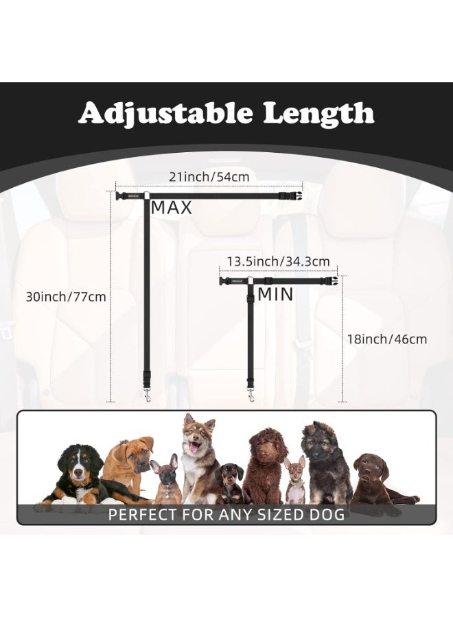 BWOGUE 2 Pack Dog Cat Safety Seat Belt Strap – Adjustable Nylon Pet Car Headrest Restraint, Vehicle Harness Seatbelt for Dogs & Cats - Image 2