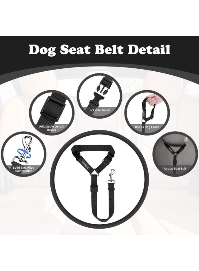 BWOGUE 2 Pack Dog Cat Safety Seat Belt Strap – Adjustable Nylon Pet Car Headrest Restraint, Vehicle Harness Seatbelt for Dogs & Cats - Image 3