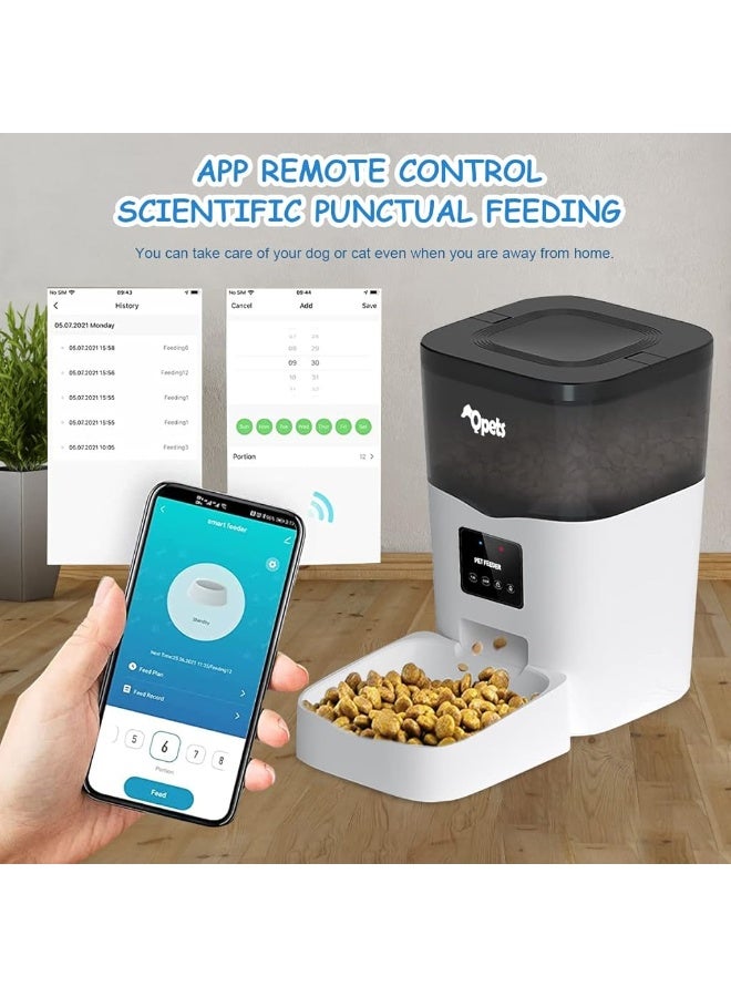 Automatic Cat Feeder, 3L Pet Food Dispenser for Cats Dogs, Timed Cat Feeder, WiFi & App Control, Timer Setting, Voice Record, Dry Food Feeder Automatic Pet Feeder with Portion Control - Image 2