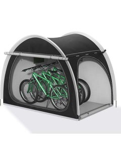 L&E Bike Storage Tent, Outdoor Bike Cover Storage Shed for 4 Bikes Portable Foldable Garage/Garden Storage Tent Waterproof Oxford Shelter for Motorcycle,Bicycle,Camping(Black)  - Image 1