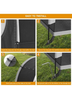 L&E Bike Storage Tent, Outdoor Bike Cover Storage Shed for 4 Bikes Portable Foldable Garage/Garden Storage Tent Waterproof Oxford Shelter for Motorcycle,Bicycle,Camping(Black)  - Image 3