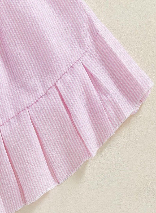 GOOCHEER Baby Girl First Birthday Outfit Cake Smash Dress One Year Old Birthday Dress Summer Casual Dress (Pink, 6-12 Months) - Image 5