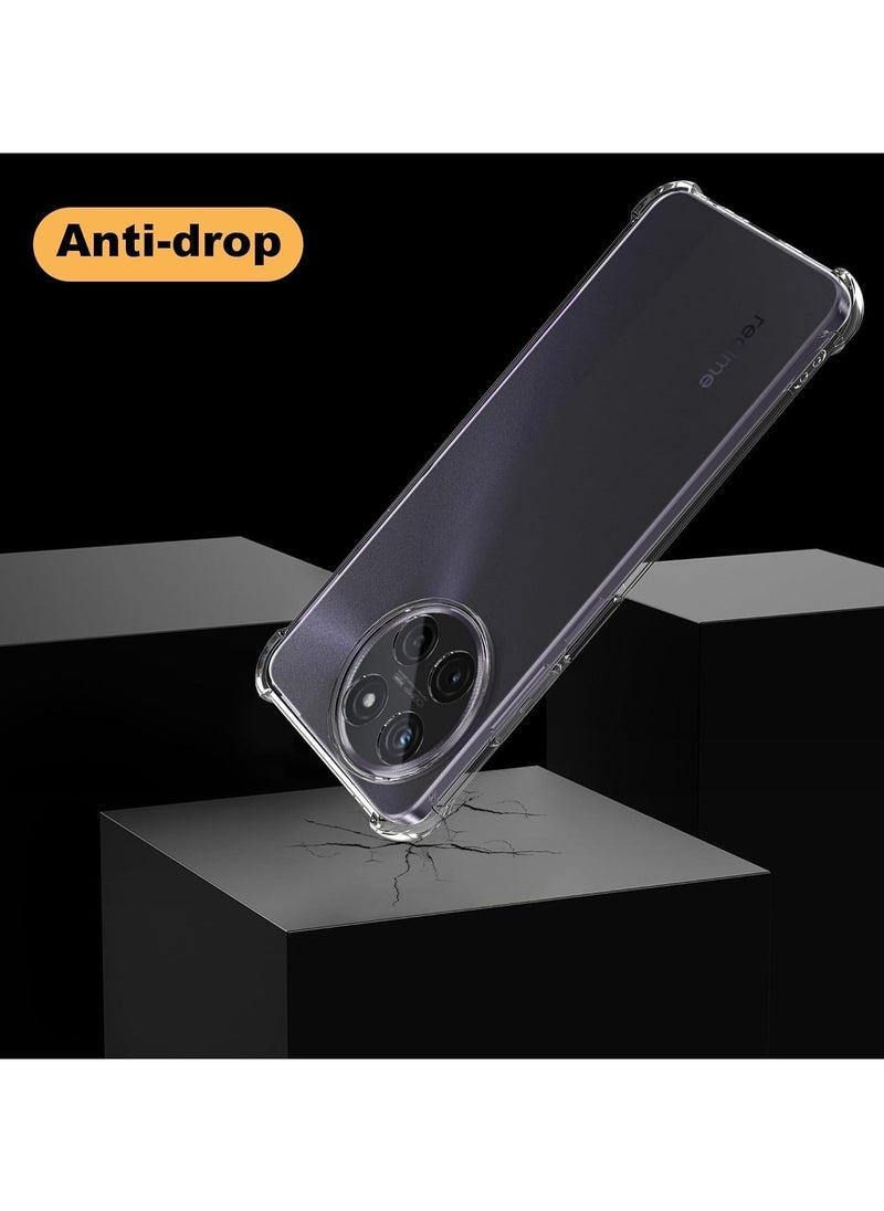 ماركة غير محددة - غطاء خلفي شفاف لهاتف Realme 11 4G ناعم ومرن من البولي يوريثان الحراري مقاوم للصدمات وصدمات الكاميرا وحماية من السقوط من الدرجة العسكرية - Image 1