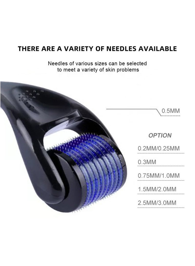 ديرما رولر للوجه 0.75 مم أسطوانة لنمو شعر اللحية من التيتانيوم 540 إبرة دقيقة للوجه واللحية والجسم ونمو الشعر - Image 4