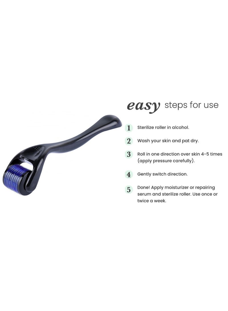 ديرما رولر للوجه 0.75 مم أسطوانة لنمو شعر اللحية من التيتانيوم 540 إبرة دقيقة للوجه واللحية والجسم ونمو الشعر - Image 5