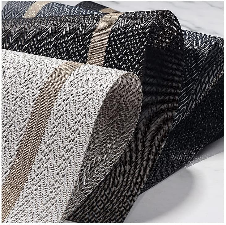 pigchcy Luxurious Placemats Set of 4, Non-Slip Placemats Easy to Wipe Clean Kitchen Durable Table Mats for Home/Dining Room Decoration (Black,18 X 12 inches) - Image 5