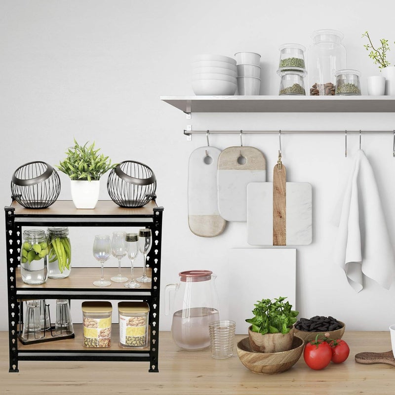 STAR WORK STAR WORK - Shelf Storage Rack Heavy Duty Steel Laminate MDF Sheet Shelving Height Adjustable Multi Use Heavy Duty Storage Racks Durable (3 -setion)[2'3"X2"X1"]  - Image 2