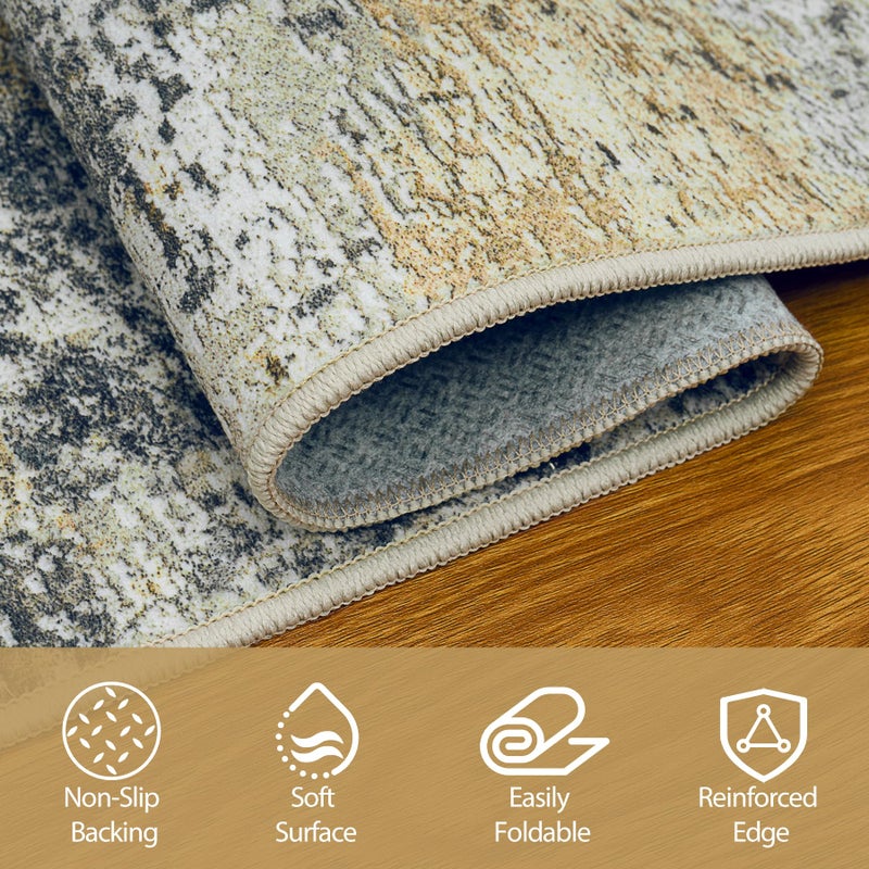 Aelenmu 8x10 Area Rugs for Living Room Rug Washable: Abstract Large Rug for Dining Room Bedroom Carpet Non Slip 8 by 10 Indoor Modern Nursery Home Office Multi - Image 4