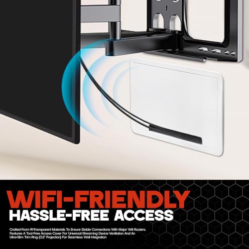 Achilioson Recessed Media Box，TV Cable Management Kit，in Wall Media Box for Roku, Apple TV, Samsung One Connect Mini - WiFi Friendly, Dual Purpos, White-9 - Image 3
