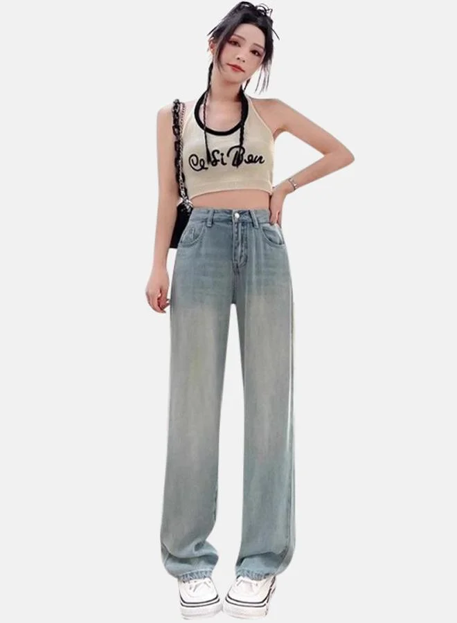 YUNIQEE Blue Straight Fit High-Rise Light Fade Jeans