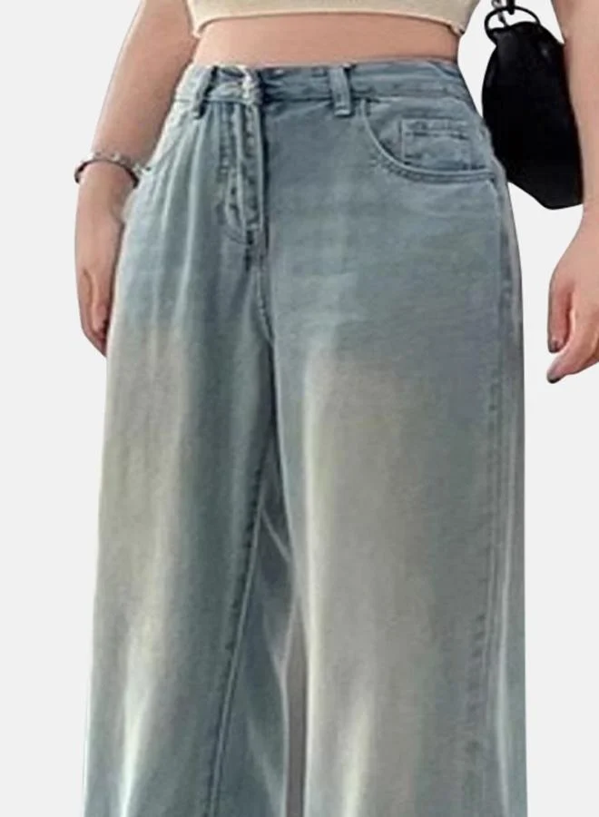 YUNIQEE Blue Straight Fit High-Rise Light Fade Jeans