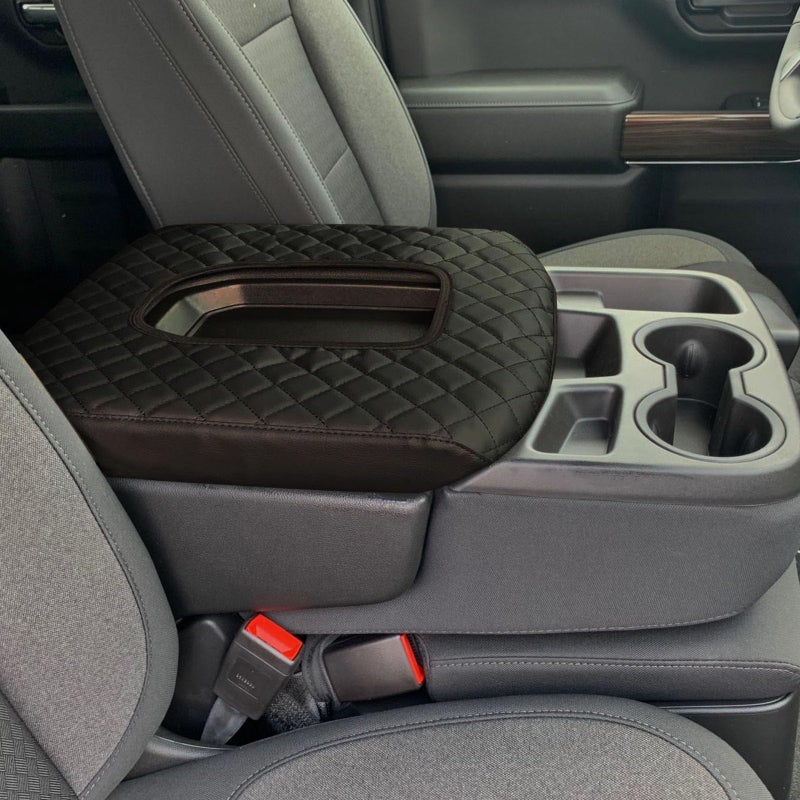 Zxiaochun Center Console Cover Compatible with 20192025 2026 Chevy SilveradoGMC Sierra Jump Seat Accessories Middle Console Armrest Lid Leather Protective CoverONLY for Split Bench Seat Console - Image 2