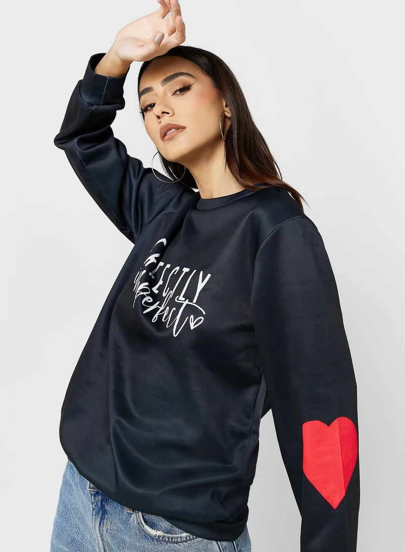 Ginger Slogan Print Sweatshirt