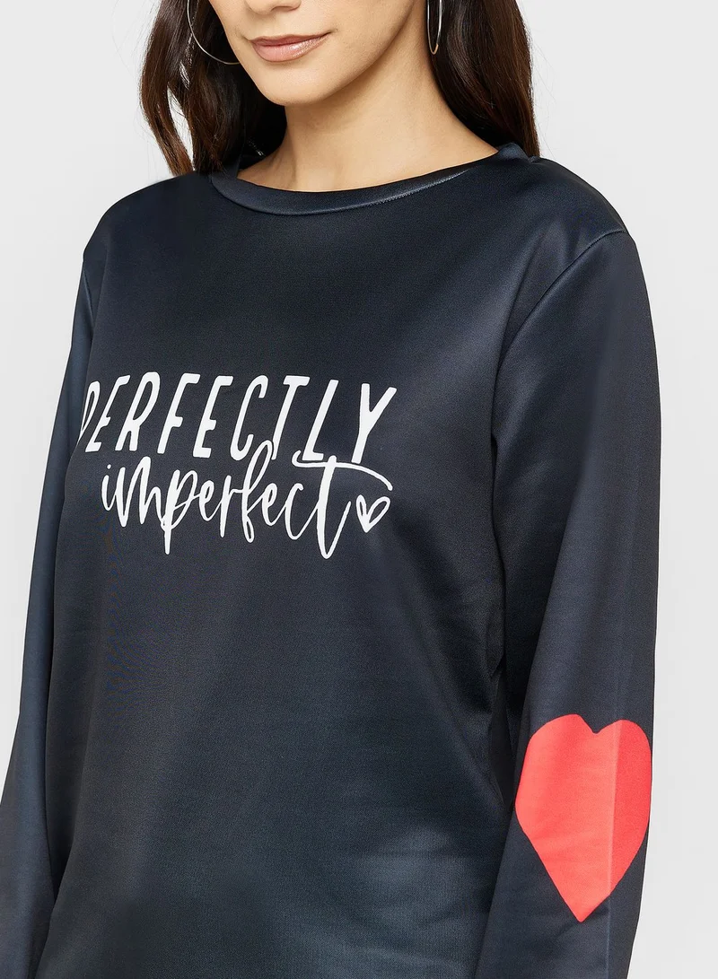 Ginger Slogan Print Sweatshirt