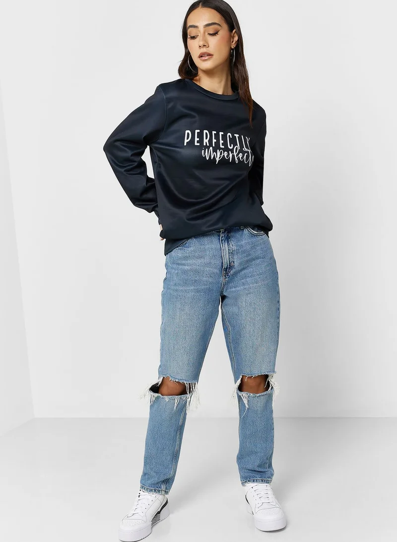 Ginger Slogan Print Sweatshirt