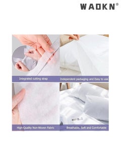 WAOKN 3 Piece Disposable Bed Sheet Set Single Travel Sheet Set, Travel Single Models Portable Non-Woven Bedspread Duvet Cover and Pillowcase Set Suitable for Business Travel and Spa Hotel  - Image 3