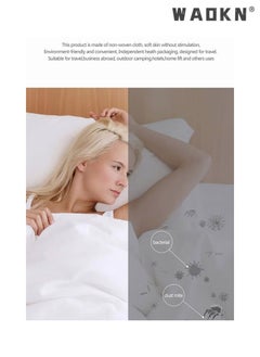 WAOKN 3 Piece Disposable Bed Sheet Set Single Travel Sheet Set, Travel Single Models Portable Non-Woven Bedspread Duvet Cover and Pillowcase Set Suitable for Business Travel and Spa Hotel  - Image 5
