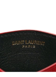 Yves Saint Laurent Red Chevron Quilted Leather Card Holder  - Image 5