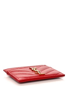 Yves Saint Laurent Red Chevron Quilted Leather Card Holder  - Image 3