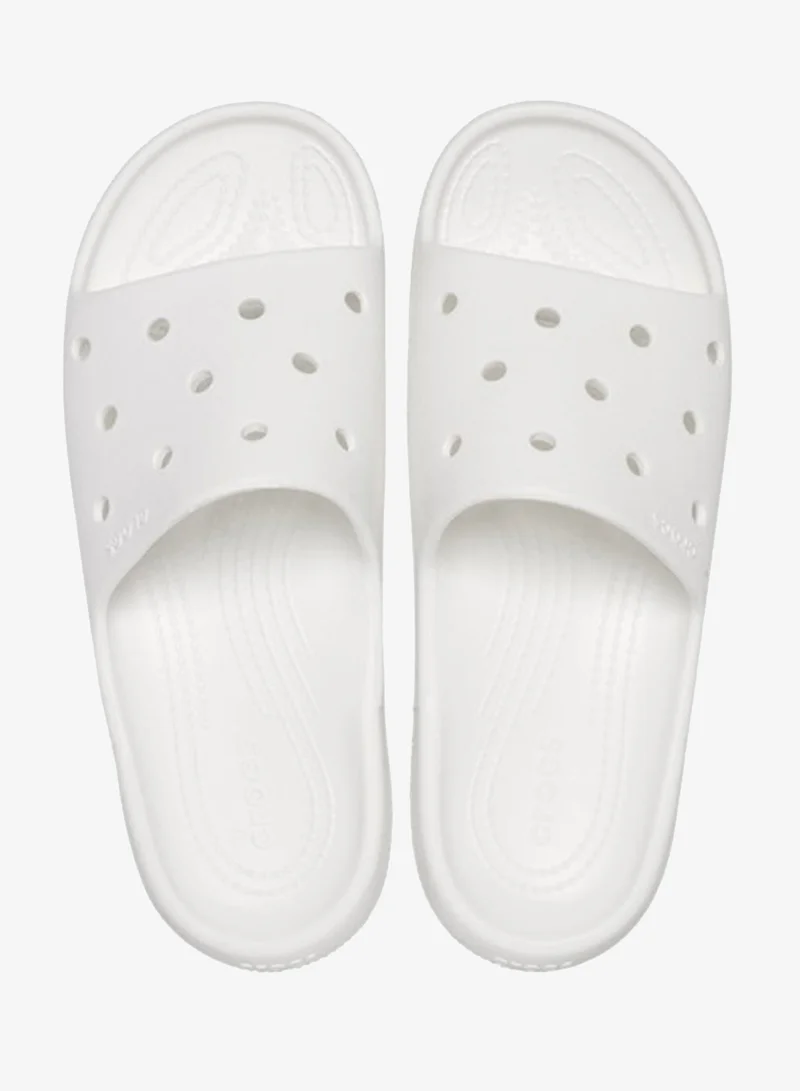 Crocs White Classic Crocs Slides  | Best Price UAE