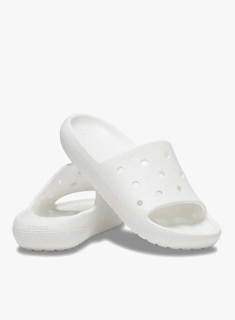 Crocs White Classic Crocs Slides  | Best Price UAE