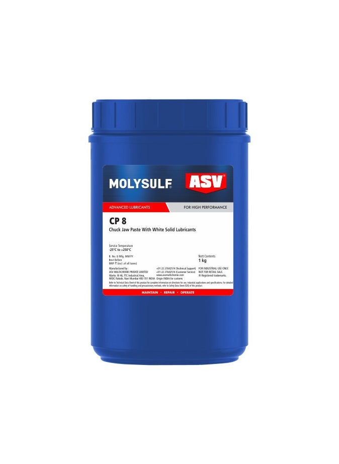 MOLYSULF - ASV CP 8 White Paste For Chuck Jaw Lubrication Upto +120°C - 500G - Image 1
