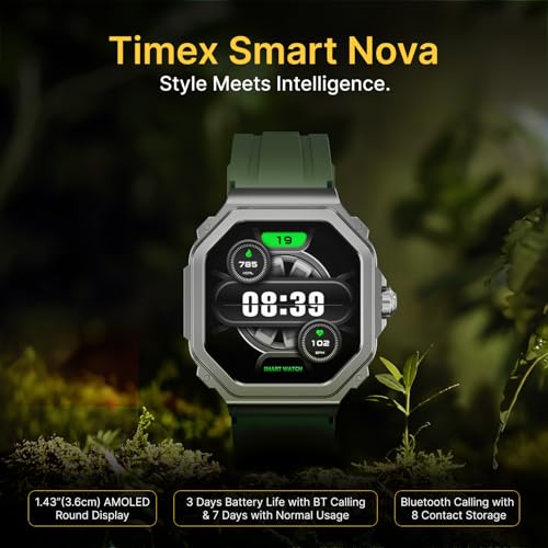 TIMEX Smart Nova 1.43"(3.6cm) AMOLED Display with Functional Crown and BT Calling Smartwatch for Unisex - TWTXW1002T - Image 3