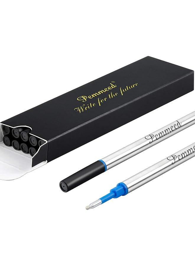 erorex Rollerball Pen Refills Work For G5 G8 Pens Parker Waterman Compatible Pen Refills Gel Ink Metal Standard Size Fine Point 0.7Mm Blue Ink Pack Of 10 - Image 4