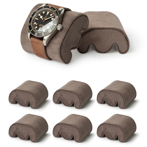 TAWBURY Watch Pillows - Pack of 6 X-Small 'M' Shaped Cushions for 5.5 to 6.9-inch Wrists, 2.4-inches Wide, Compatible with our Fraser Brown Watch Cases (Brown) - Image 1