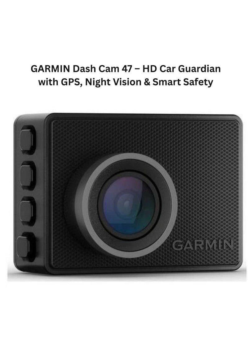 GARMIN Dash Cam 47 – HD 1080P, Wide Lens, GPS Navigation, Night Vision Recording - Image 1