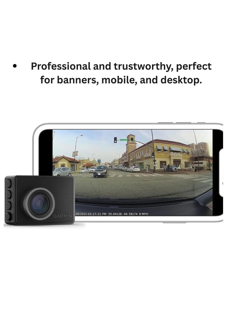 GARMIN Dash Cam 47 – HD 1080P, Wide Lens, GPS Navigation, Night Vision Recording - Image 2