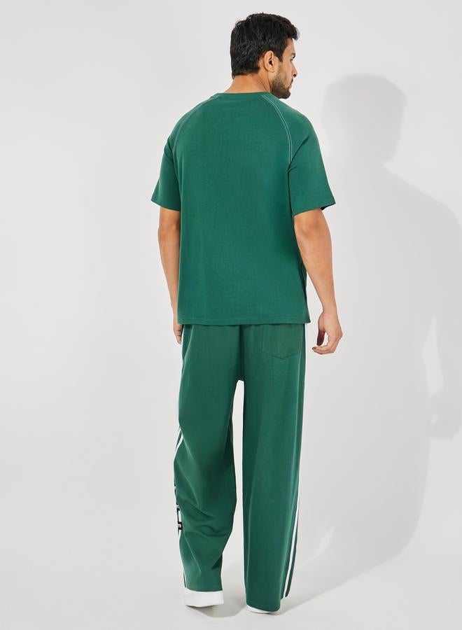 Styli Styli Premium Varsity Print Oversized T-Shirt and Wide Leg Joggers Co-Ords - Image 5
