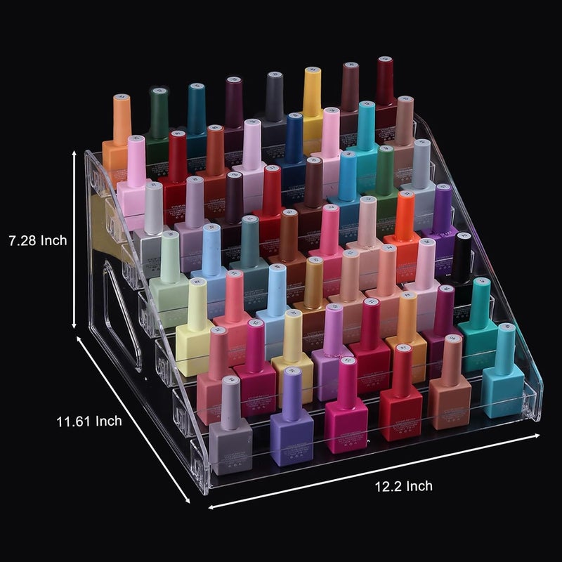 Nail Polish Organizer Clear Acrylic Eyeglasses Display Holder Essential Oil Storage Rack Makeup Stand Tray - 7 Layer - Image 3