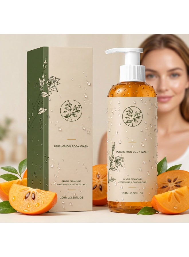 Persimmon Body Wash, Gentle Cleansing Refreshing Shower Gel for Daily Bath, Suitable for All Skin Types - Image 1