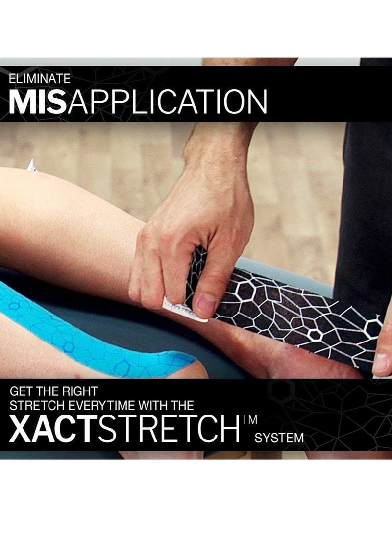TheraBand Kinesiology Tape Waterproof Physio Tape for Pain Relief Muscle and Joint Support, Standard Roll with Xact Stretch Application Indicators (Black)  - Image 4