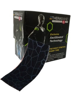 TheraBand Kinesiology Tape Waterproof Physio Tape for Pain Relief Muscle and Joint Support, Standard Roll with Xact Stretch Application Indicators (Black)  - Image 3