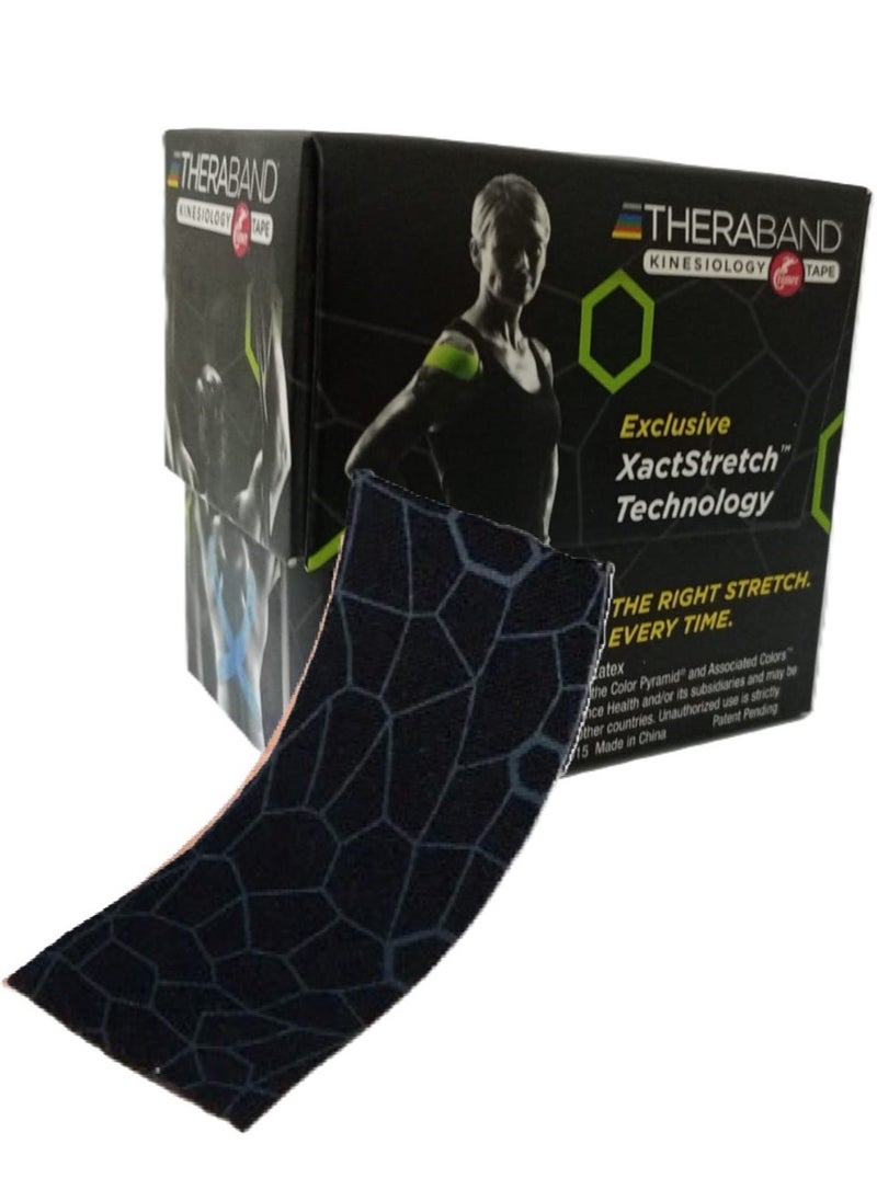 TheraBand Kinesiology Tape Waterproof Physio Tape for Pain Relief Muscle and Joint Support, Standard Roll with Xact Stretch Application Indicators (Black)  - Image 3