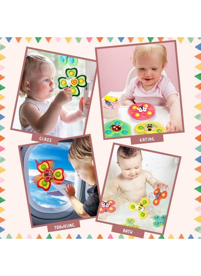 Wembley Suction Spinner Toy For Baby Bath Toys For Kids | Fidget Spinner Spinning Sensory Toddler Water Toy Sticks To Car Window Table High Chair Flight Travel Toy| Birthday Return Gift For Kids 3 Pcs  - Image 4