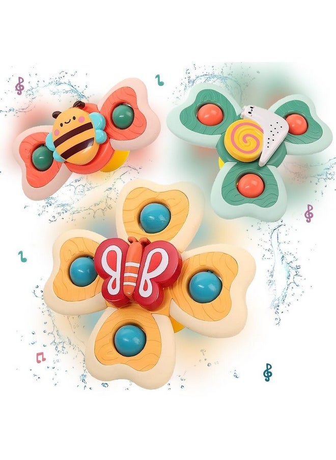Wembley Suction Spinner Toy For Baby Bath Toys For Kids | Fidget Spinner Spinning Sensory Toddler Water Toy Sticks To Car Window Table High Chair Flight Travel Toy| Birthday Return Gift For Kids 3 Pcs  - Image 1