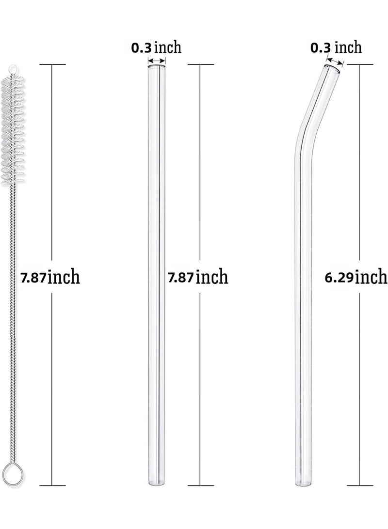 10-Piece Reusable Glass Drinking Straws  Smoothie Straws for Milkshakes, Frozen Drinks, Smoothies, Bubble Tea - Environmentally Friendly - Image 3