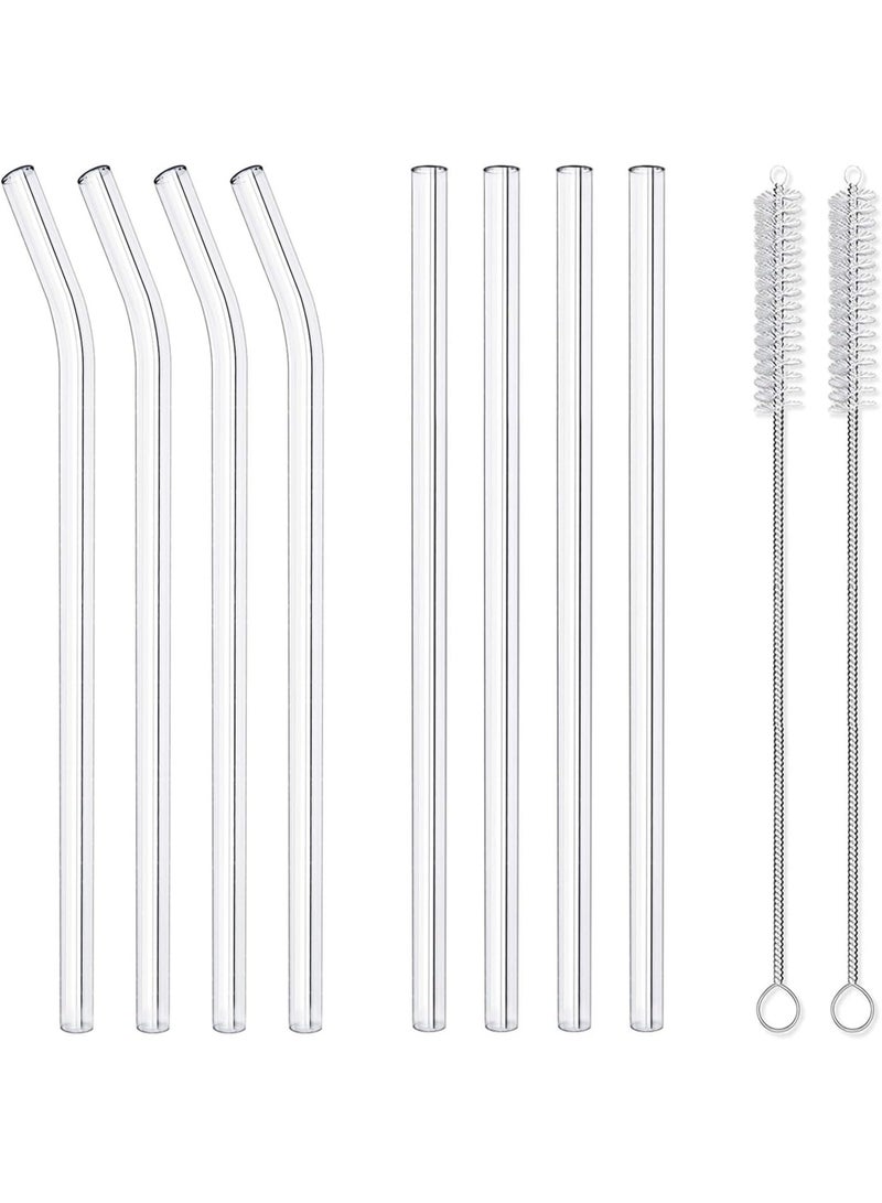 10-Piece Reusable Glass Drinking Straws  Smoothie Straws for Milkshakes, Frozen Drinks, Smoothies, Bubble Tea - Environmentally Friendly - Image 1