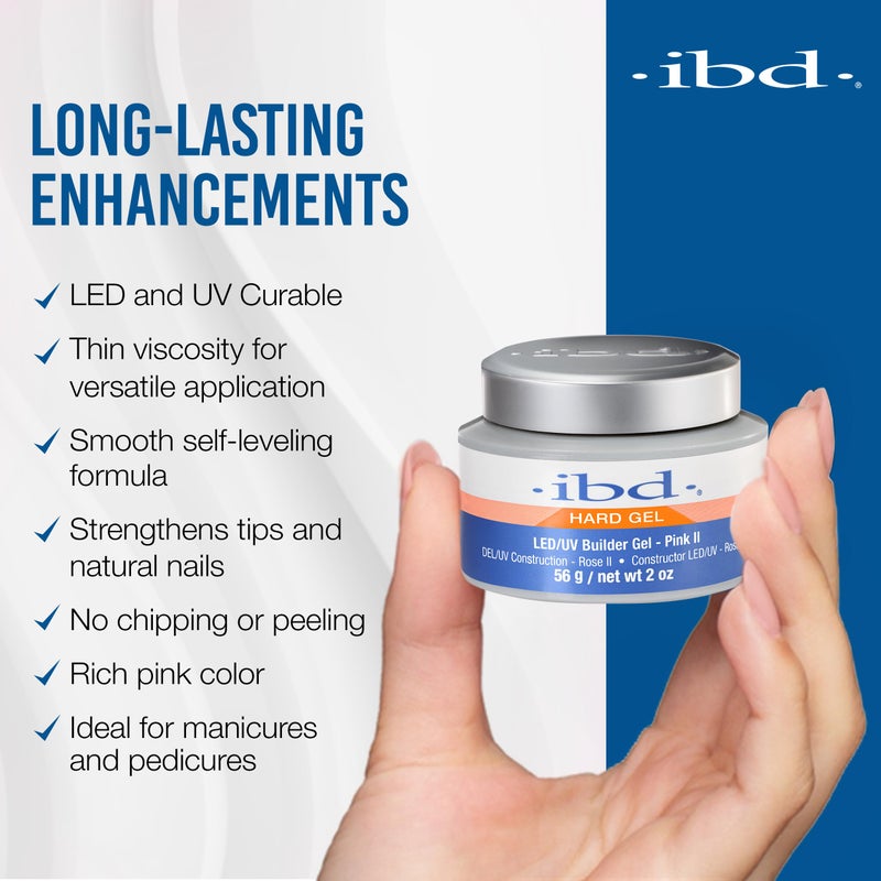 IBD Hard Gel LED/UV, Builder Gel, Pink II, 2 oz - Image 4