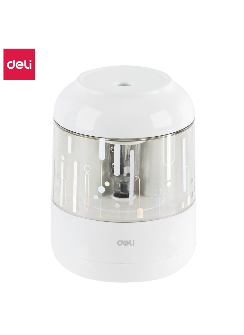 Deli Deli EH508-WH Electric Pencil Sharpener – ideal for classrooms & creative desks  - Image 1
