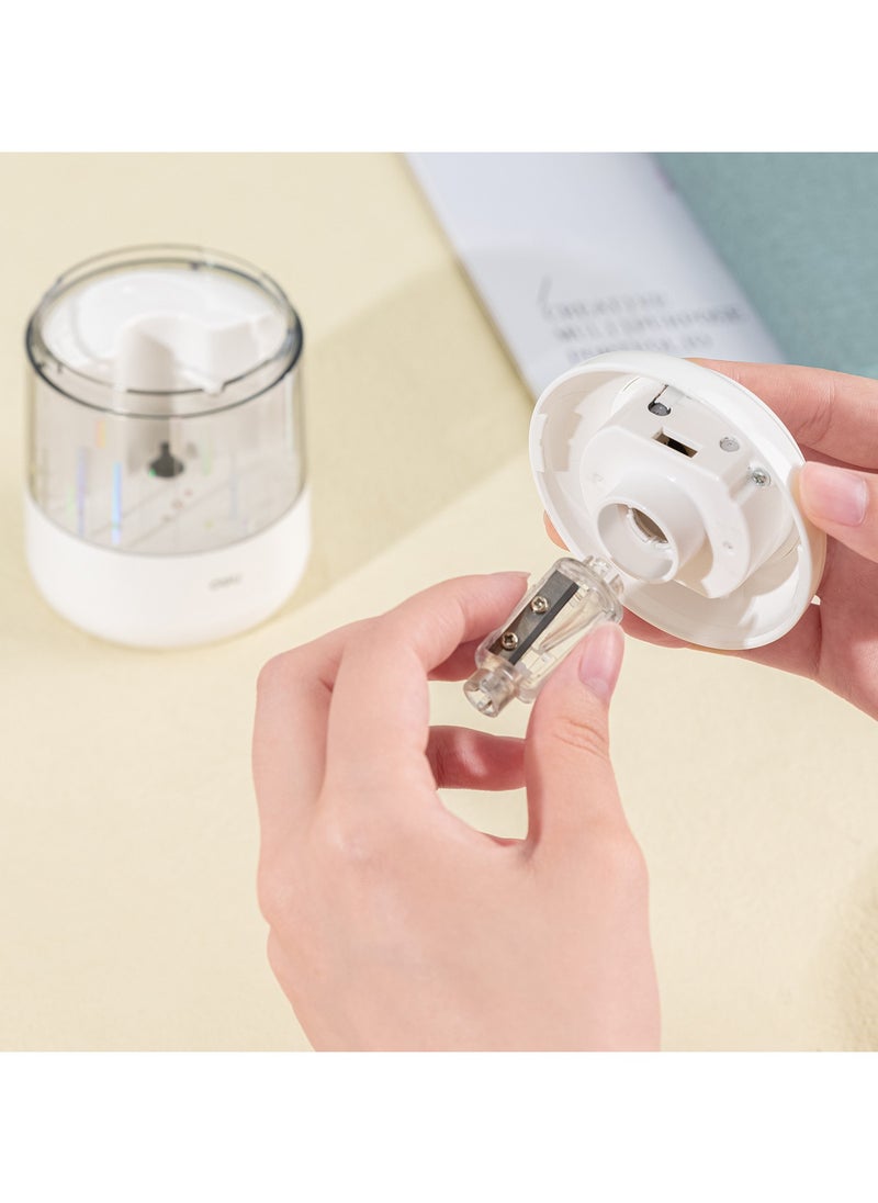 Deli Deli EH508-WH Electric Pencil Sharpener – ideal for classrooms & creative desks  - Image 2
