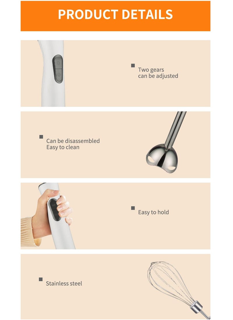 sokany - 4-in-1 Hand Blender Grinder Stainless Steel with 2 Speed 600 W, Food Processor, Detachable Electric Stick Blender Set - Image 1