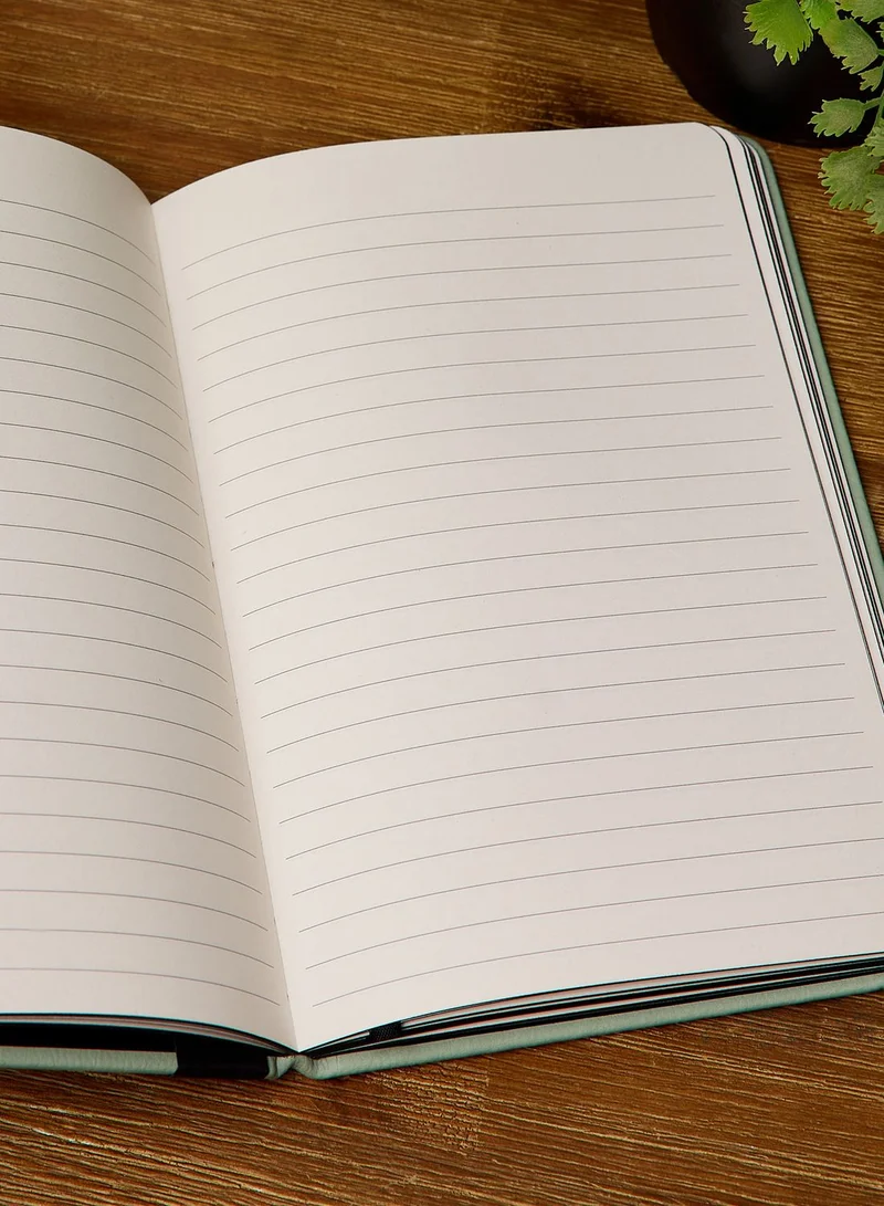 Typo A5 Green Lined Journal Elastic