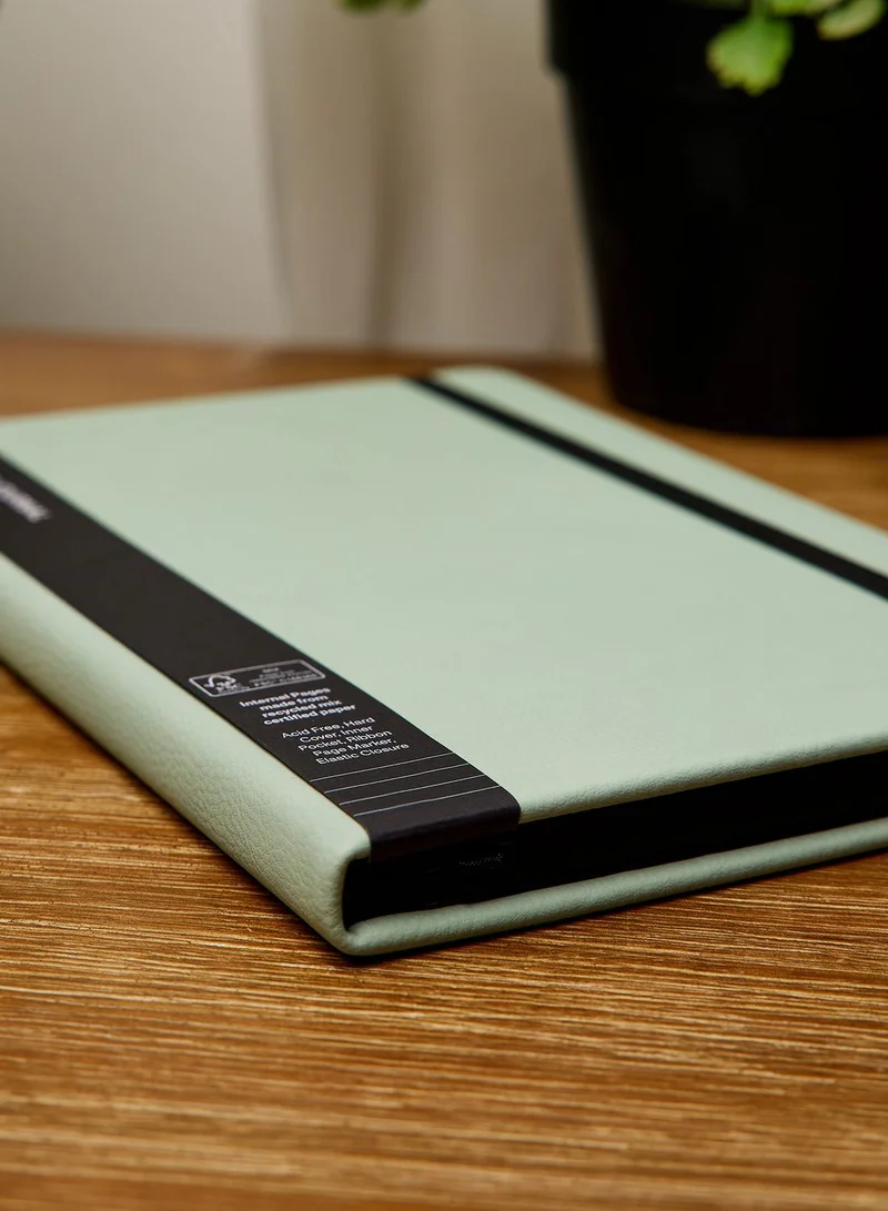 Typo A5 Green Lined Journal Elastic