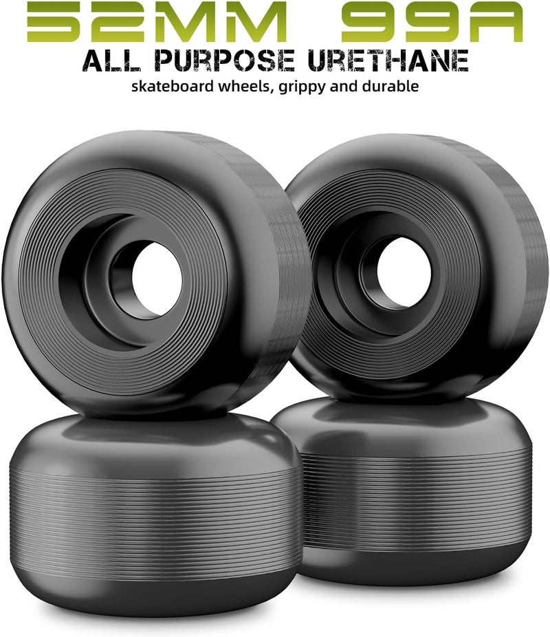 Jizmo Skateboard Trucks, Fits 7.75-8" Deck, Skateboard Wheels 52mm, Skateboard Bearings ABEC-9, Skateboard Pads, Skateboard Hardware Tool Combo Starter Set - Image 4