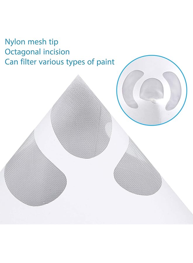 KASTWAVE 100 Packs Paint Strainers Cone Paint Filter With 190 Μm Filter Tips And 1 Pack Silicone Funnel, Cone Shaped Nylon Mesh Funnel For Automotive, Spray Guns, House - Image 4
